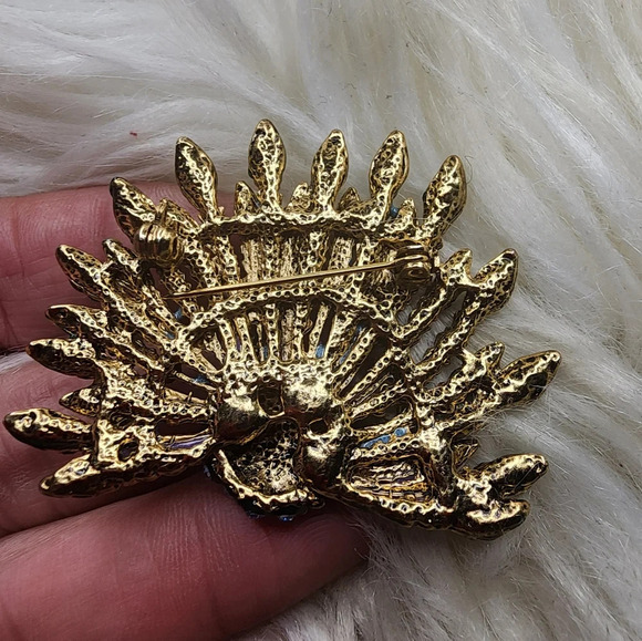 Peacock Rhinestone brooch‎ - Picture 3 of 4